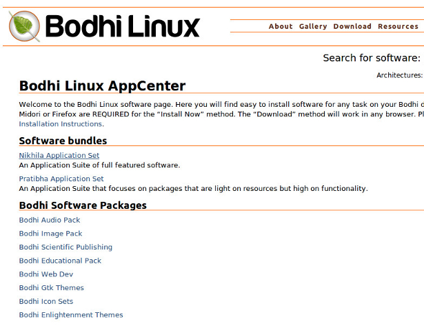 Bodhi Linux 1.4.0 App Center
